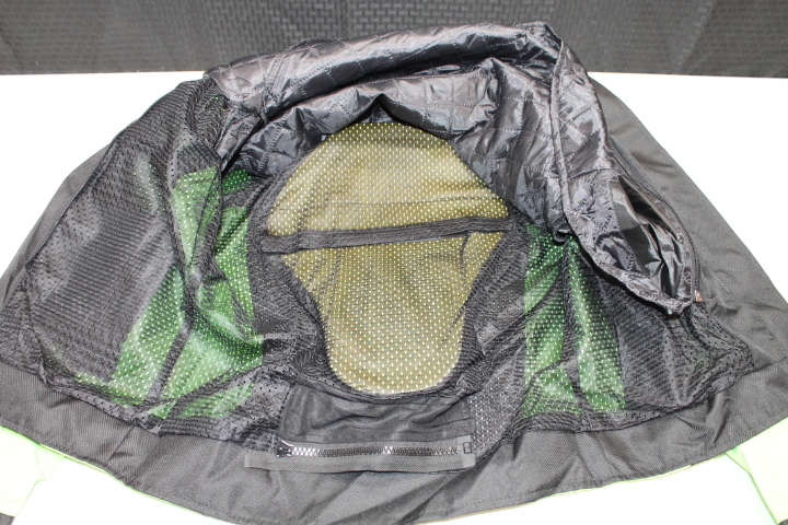 NEW MEDIUM M LIME GREEN POLYESTER MESH ARMOR MOTORCYCLE JACKET *JACKET RUN SMALL