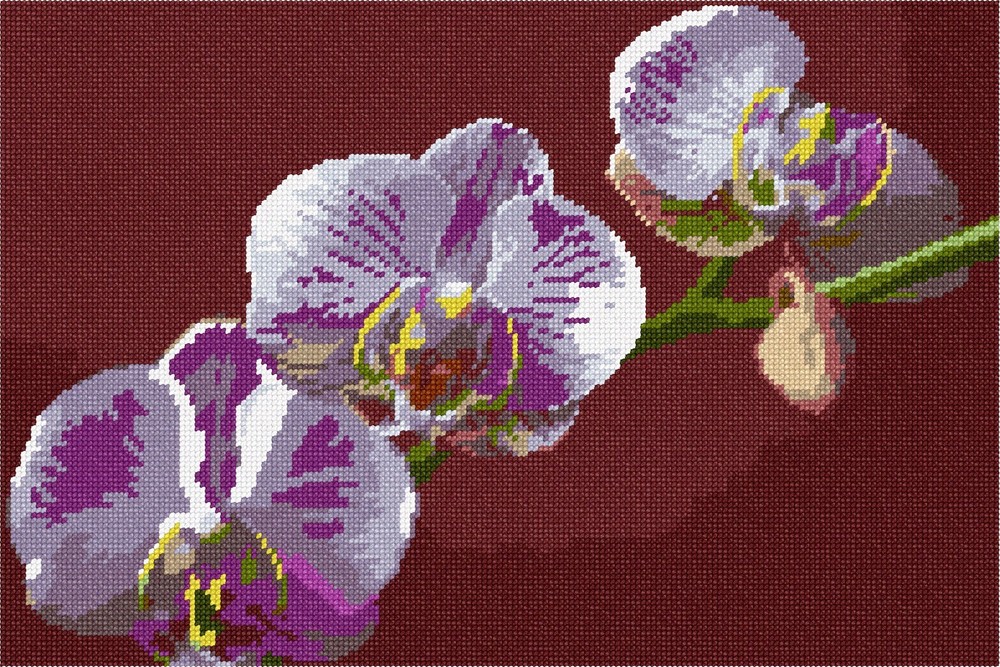 Orchid Needlepoint Kit or Canvas