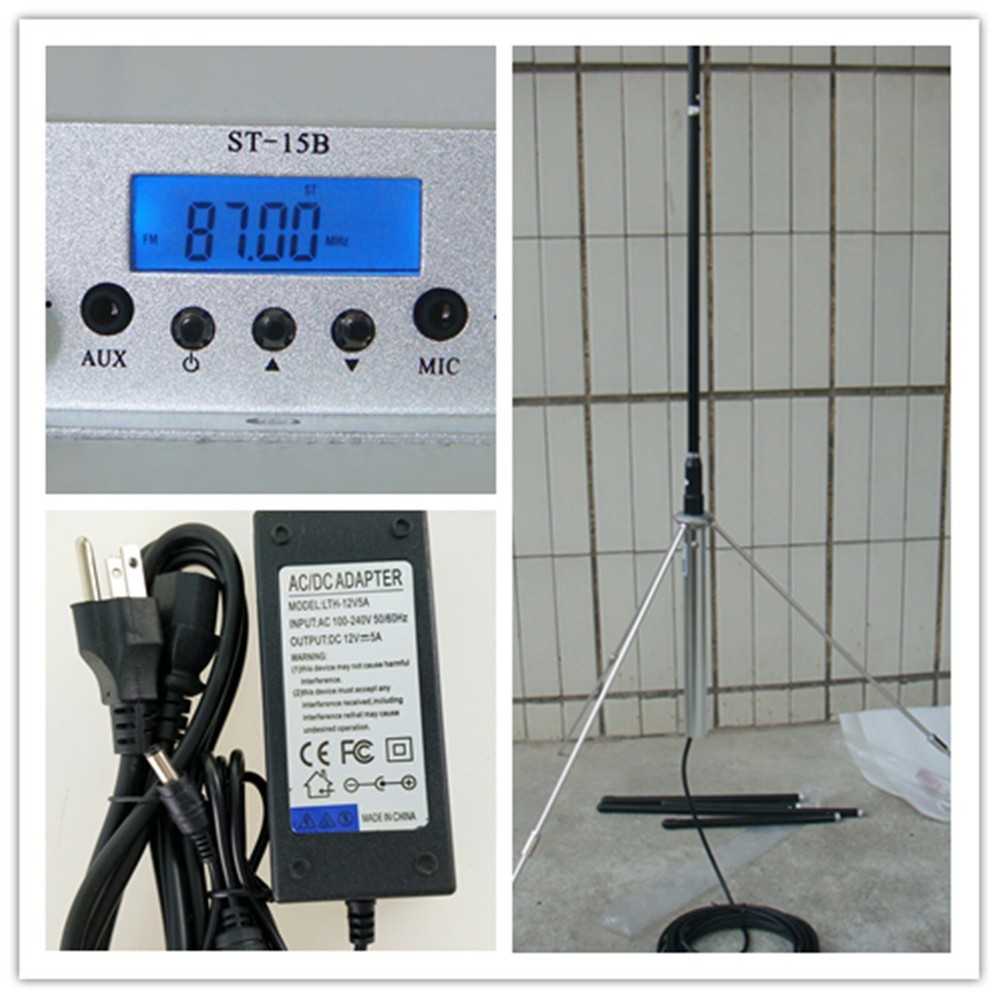 15W  KIT  stereo FM radio  transmitter wireless broadcasting system Car Church