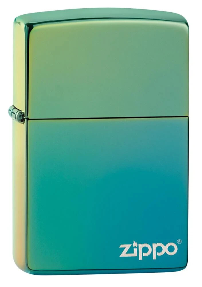 Zippo Windproof Lighter Iridescent Chrome Finish with White Logo Gift Boxed