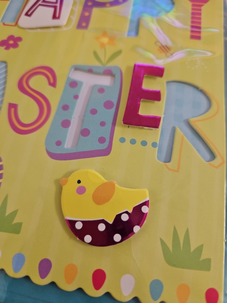 Viola Easter greeting card, dimensional, NIP
