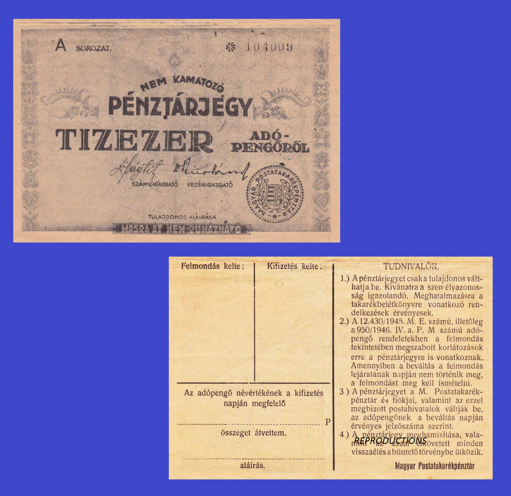 hungary 10000 adopengo 1946 +*  Copy
