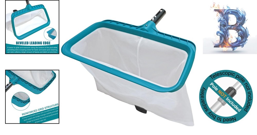 Universal Pool Leaf Rake – Heavy Duty Net Cleaner for Hot Tubs & Pools