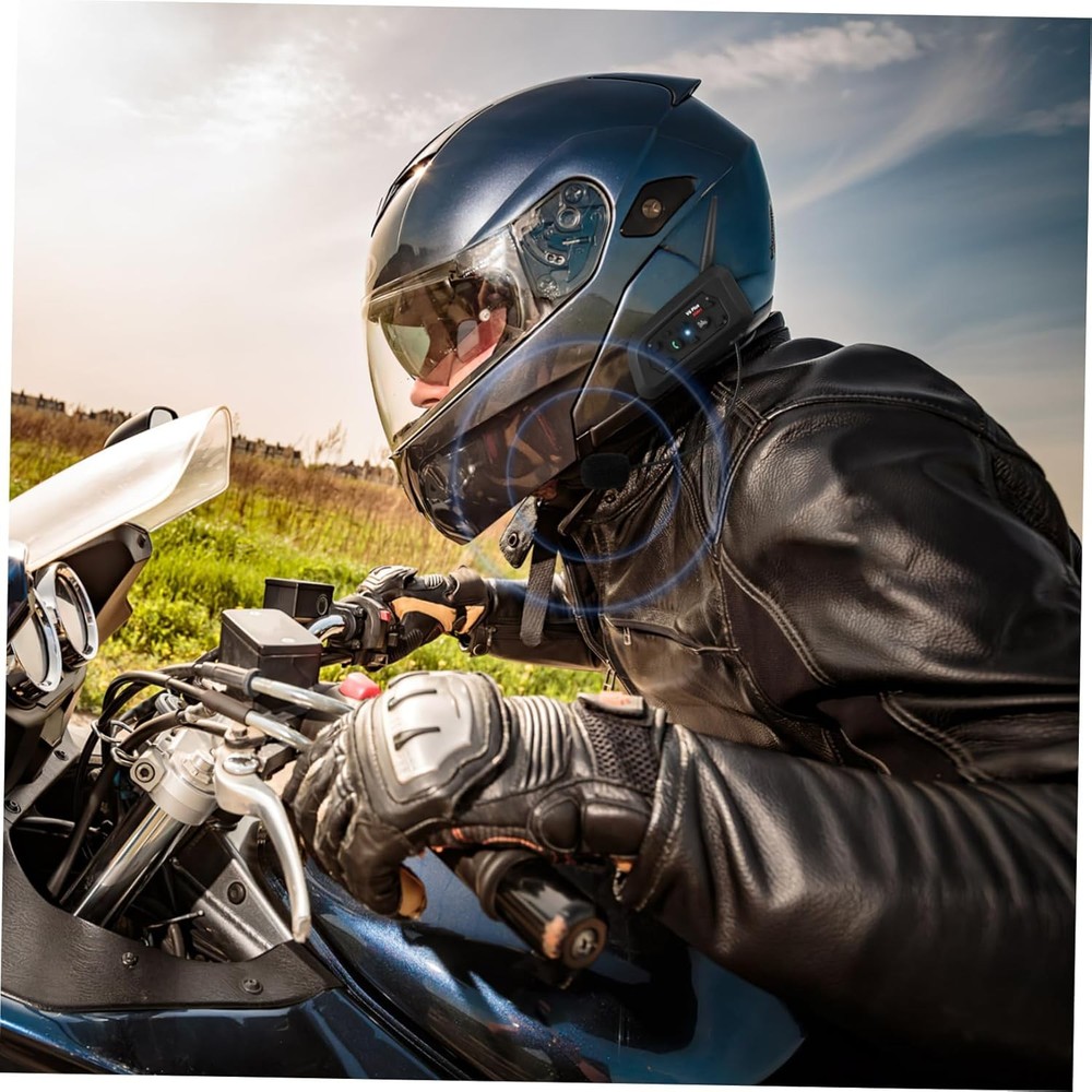 2 Pack V6 Motorcycle Helmet Bluetooth Intercom Headset 1200m 6 Riders FM