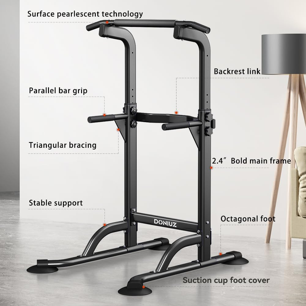 Power Tower Pull up Bar and Dip Station, Multi-Function Home Gym, Strength Train