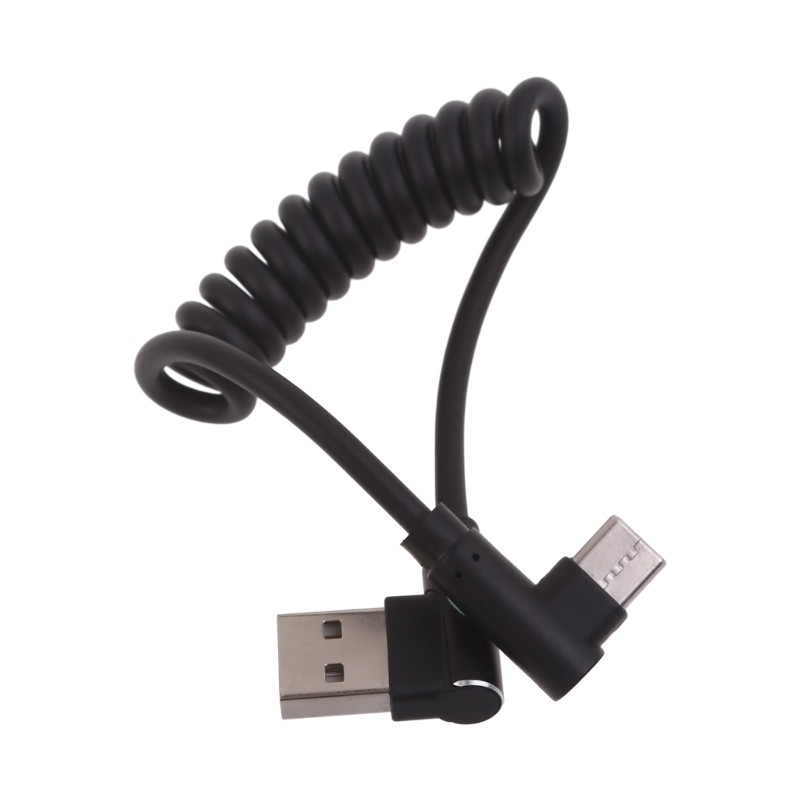 Short Coiled Spirals Cable Leads USB to Type C Phone Charging Data Transfer