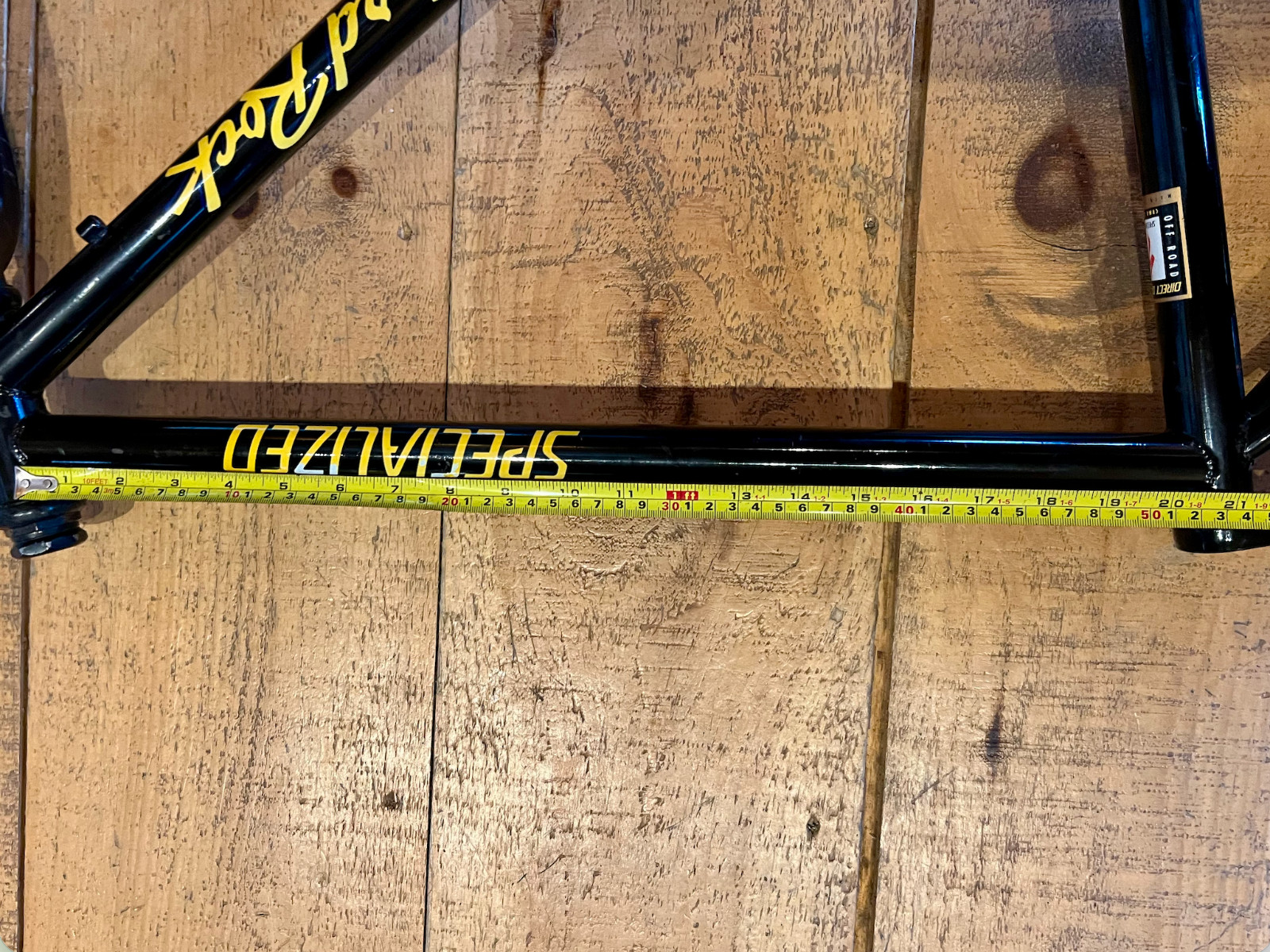 Vintage 90s Specialized Hard Rock 18.5" Steel Mountain Bike Frame Black / Yellow