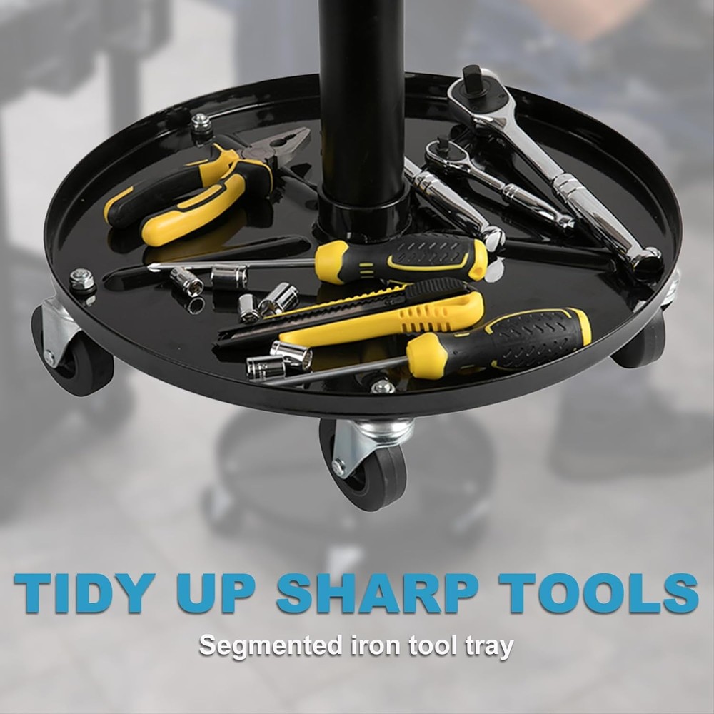 LT12 Professional Mechanics Roller Seat, Pneumatic Adjustable Rolling Stool