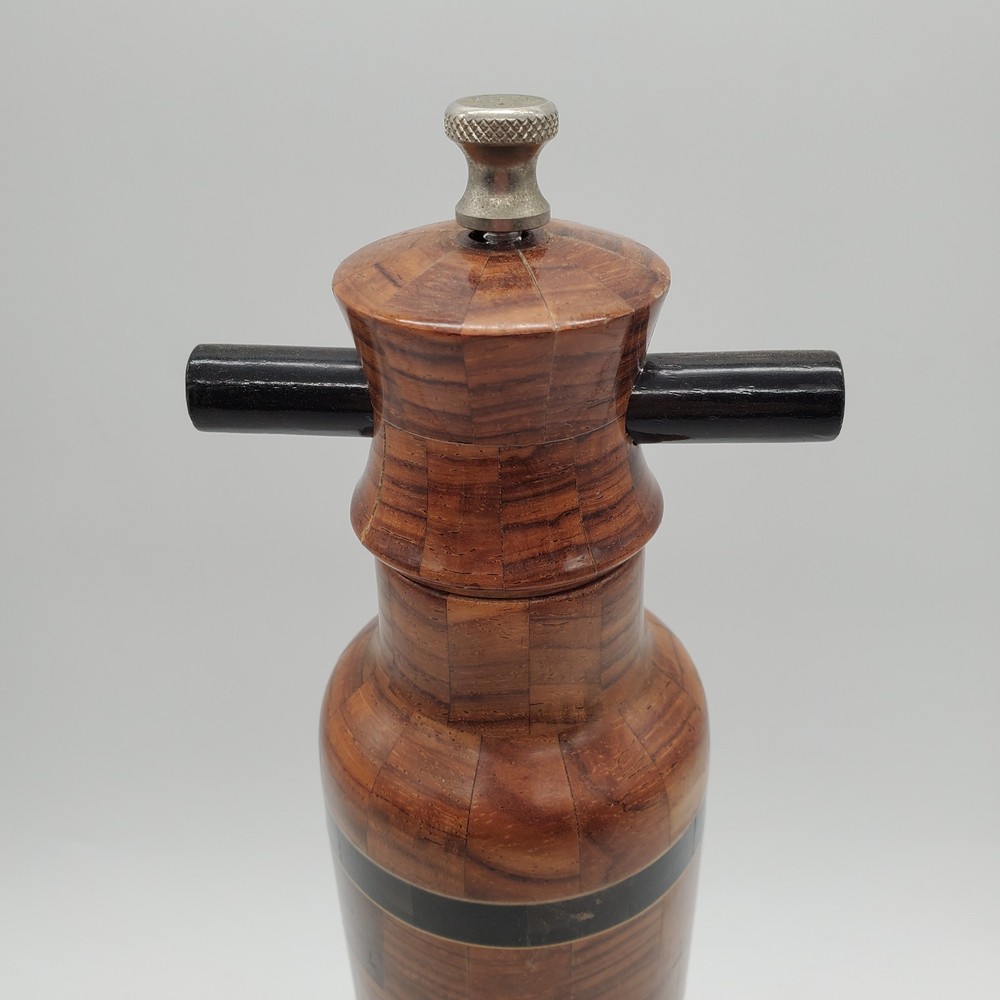Wooden Pepper mill grinder 12 " signed on bottom 2007