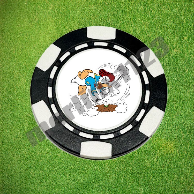 Donald Duck Clay Poker Chip Golf Ball Marker Card Guard Disney