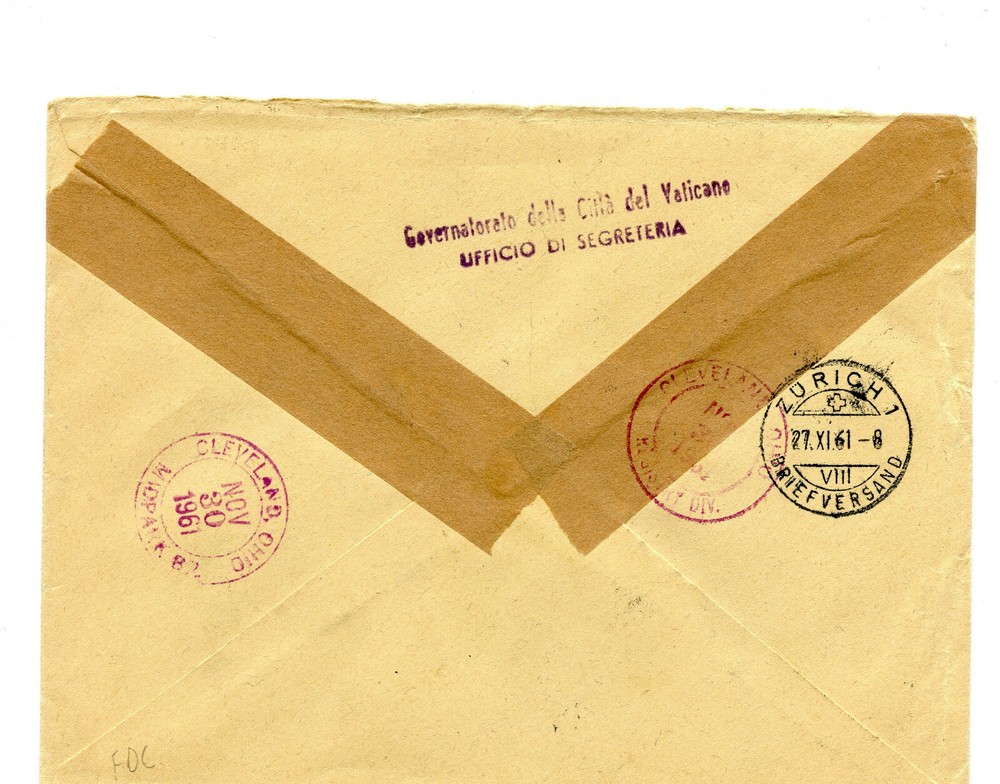 Vatican registered cover sc#317-321