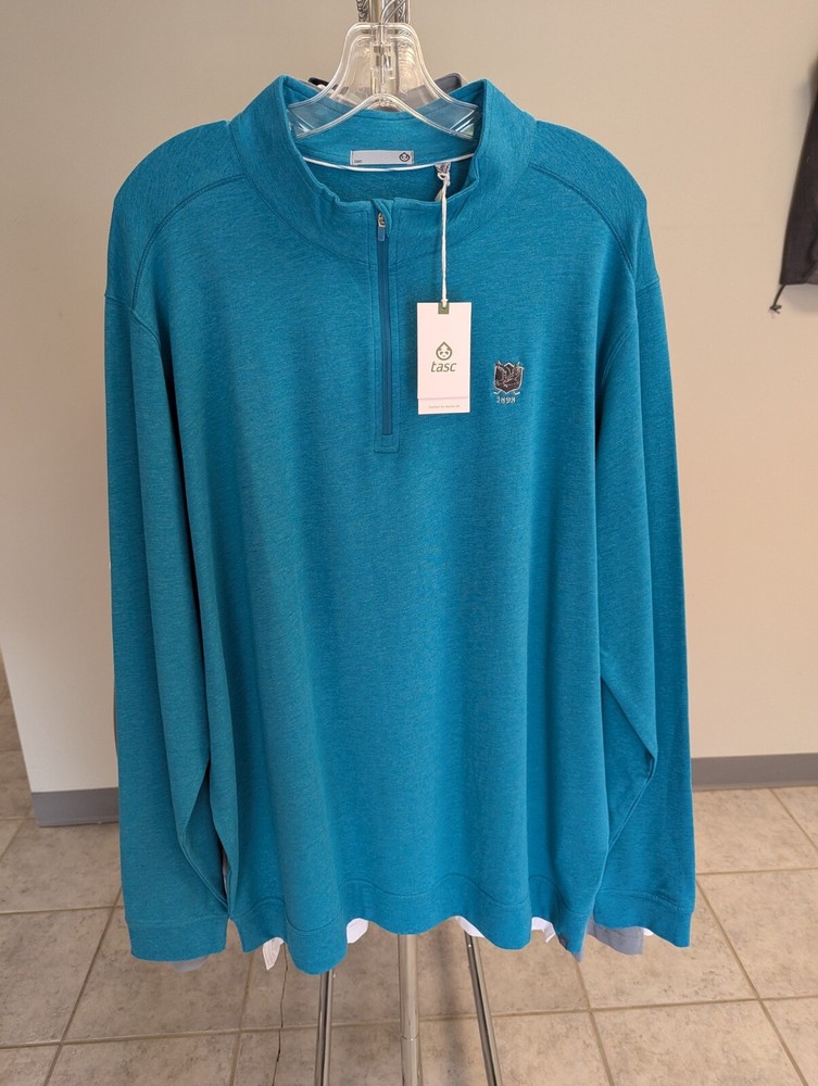 NWT MEN'S TASC PERFORMANCE PULLOVER, SIZE: 2XL, COLOR: TEAL HEATHER (M6)