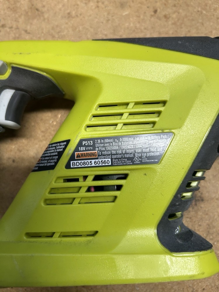 Ryobi 18V Battery Flashlight, Reciprocating Saw & Circular Saw. Tools & Bag Only