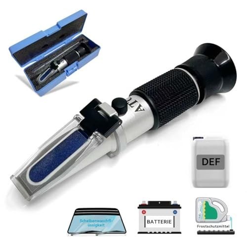 5-in-1 Refractometer for DEF, Antifreeze, Coolant, Battery Specific Gravity & Ur