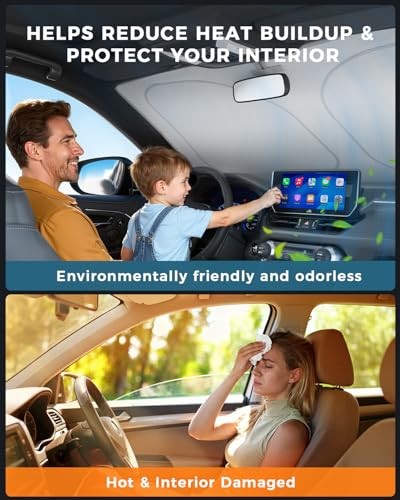 Graphene Windshield Sun Shade, 57" x 30" Foldable Front Window Sunshade, 2026