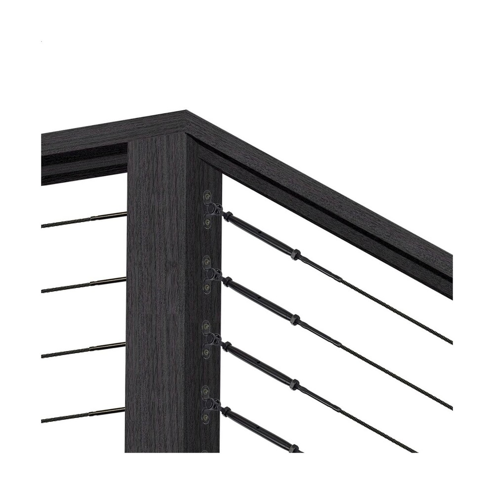 Black Cable Railing Hardware Kit, for 1/8 Cable Railing System for Wood Posts...