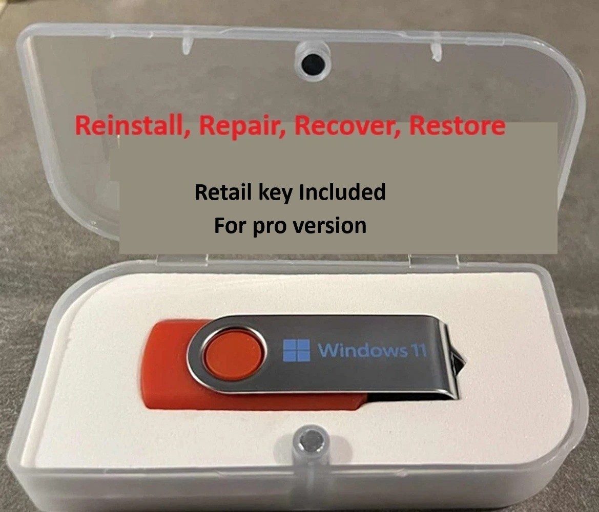 Windows 11 Pro USB & Retail Product Key Card – Genuine License for 1 PC