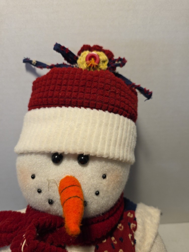 Snowman Draft Stopper Dressed 34" for Doors or Windows Nice