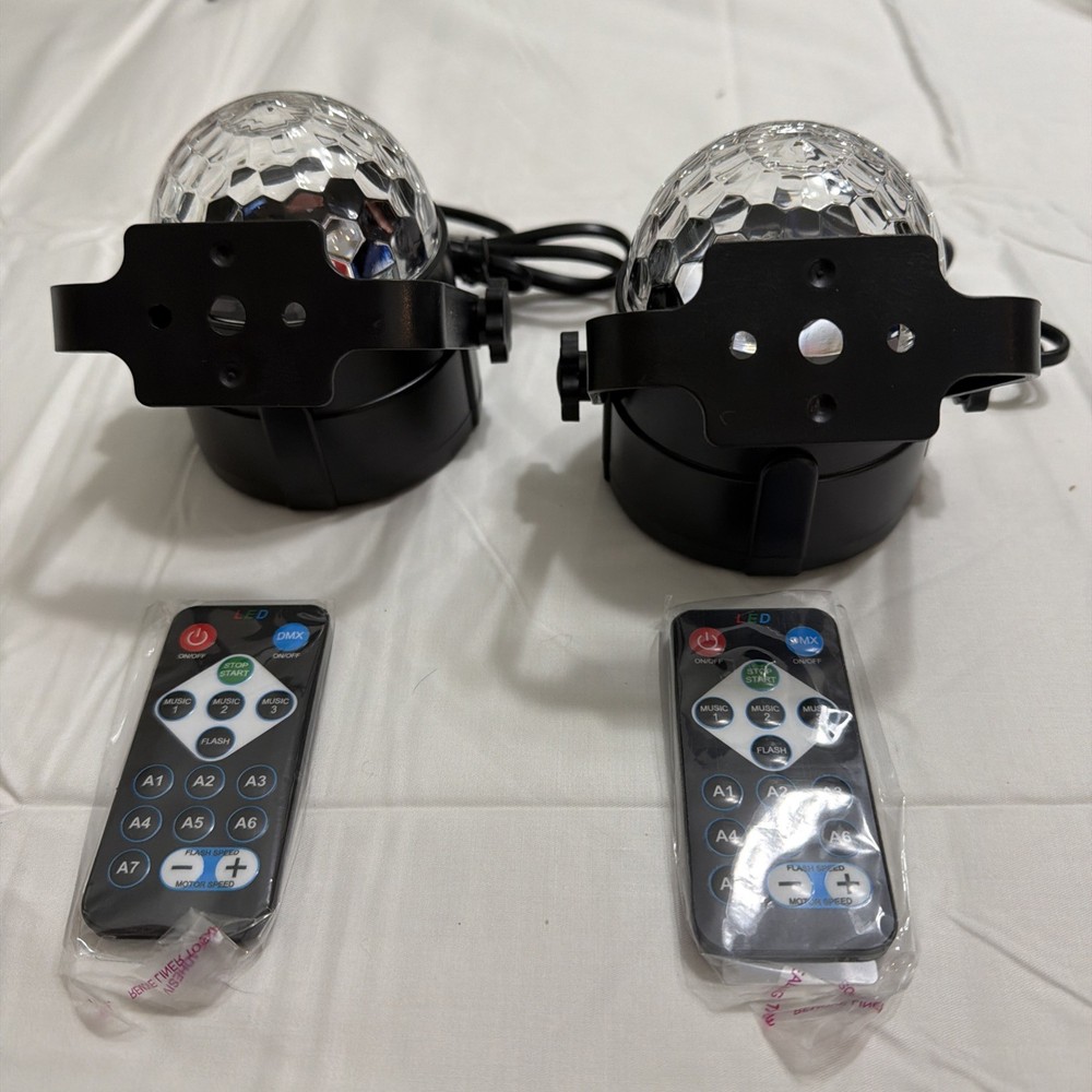 2-Pack LUDITEK Sound Activated Party Lights with Remote Control