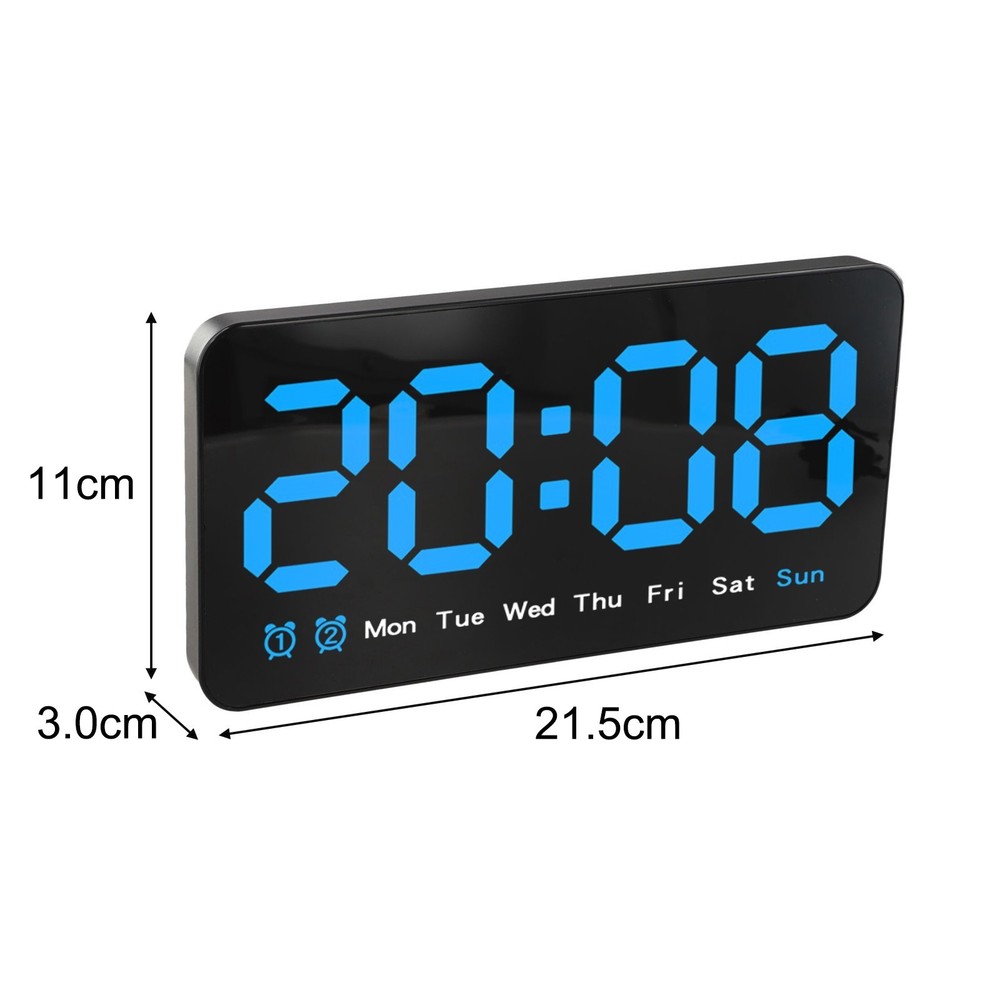 Dual Time Format Adjustable Brightness Bedroom Decor Bright Display Easy To Read