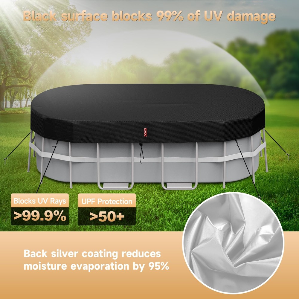 Rectangular Pool Cover for above Ground Pools, Heavy Duty Winter Cover Ideal ...