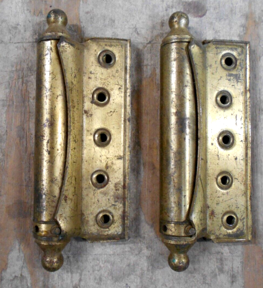 Vintage Spring Loaded Door Hinges 6" Self Closing