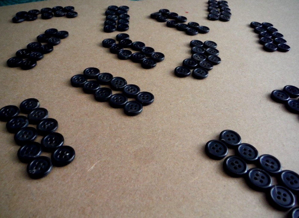 Antique genuine black horn buttons
