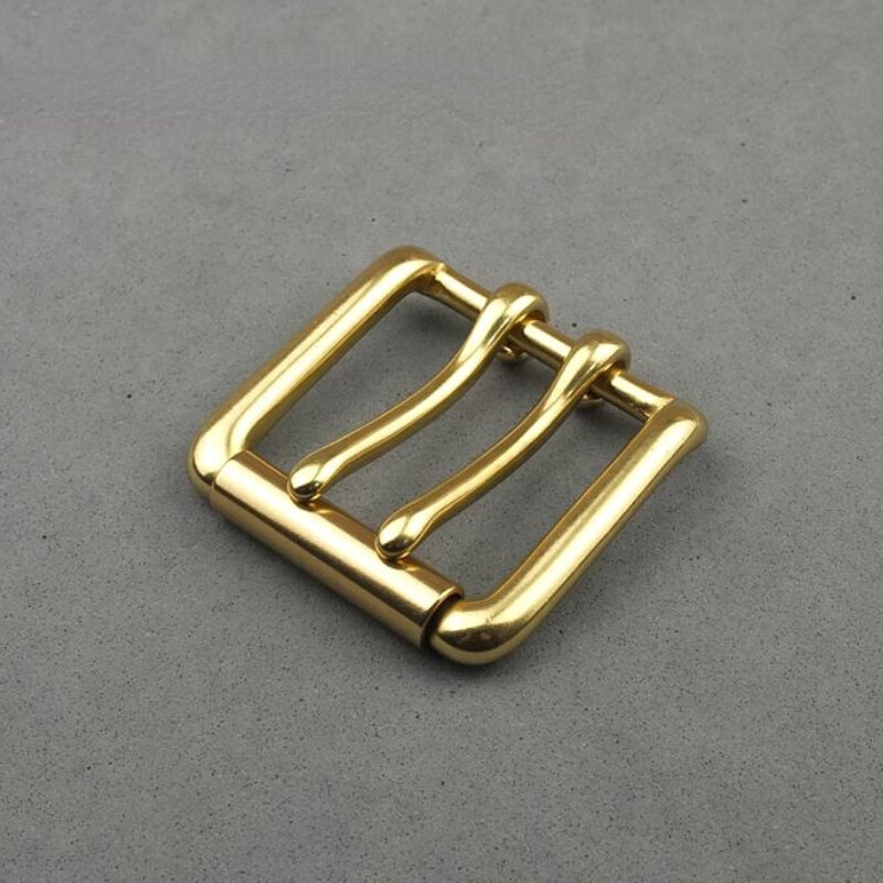 1pc Replacement Solid Brass Belt Buckle Double Prong Roller Fits 1-1/2" Wide