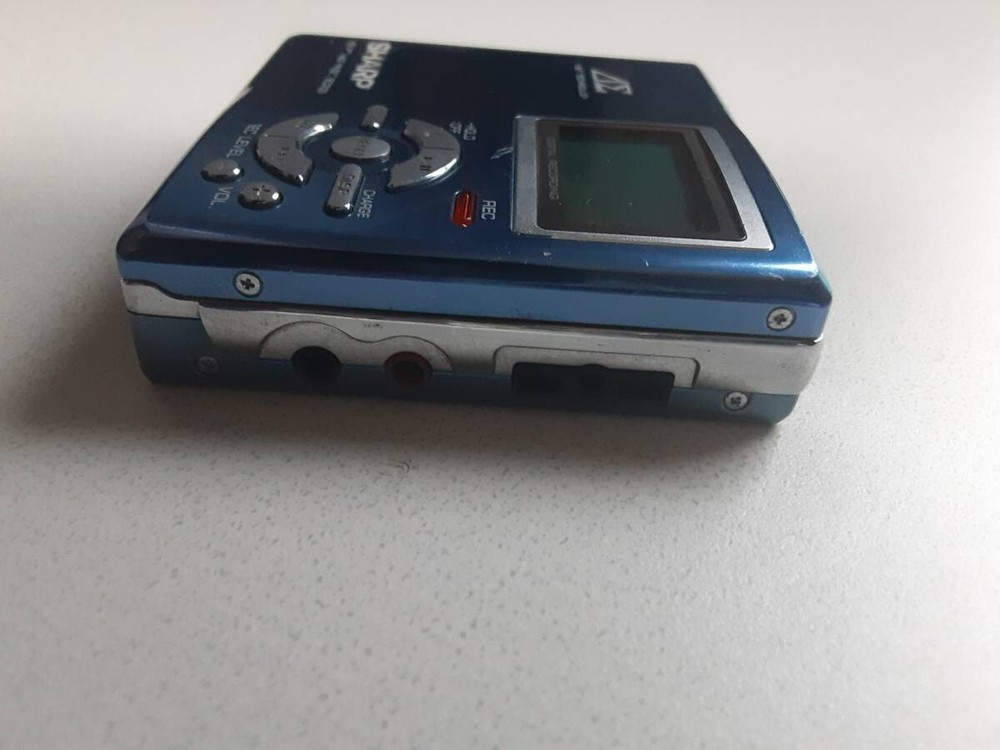 SHARP MD-DR7 1BitMD Portable Mini Disc Player Blue Good