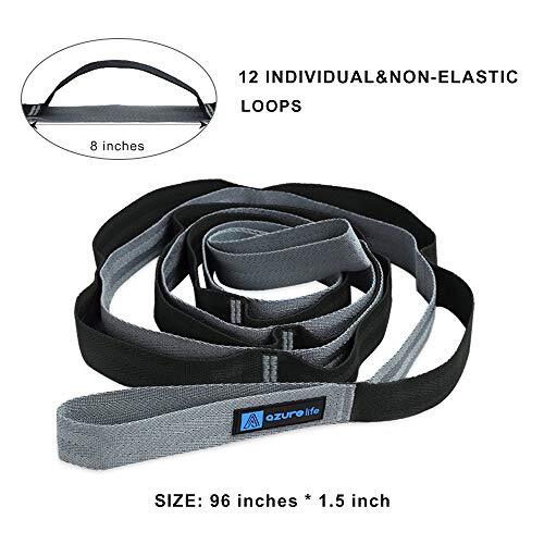 Premium Durable Cotton Stretch Strap with Loops, Non-Elastic Black-12 loops