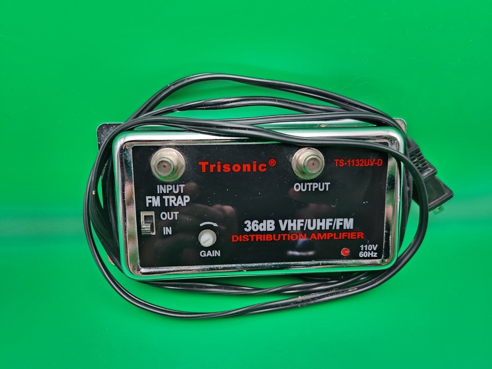 Trisonic 36dB VHF/UHF/FM Distribution Amplifier Tested