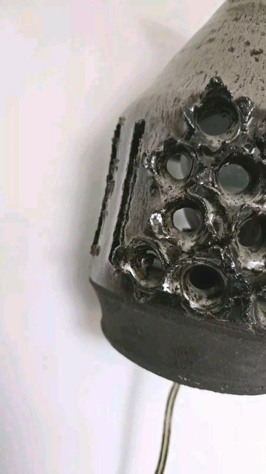 A Pair of Lovemose Danish brutalist Stoneware Vintage Wall Lights