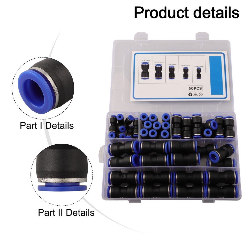 Quick Release Pneumatic Connectors 50pcs for Efficient Pipe Connections