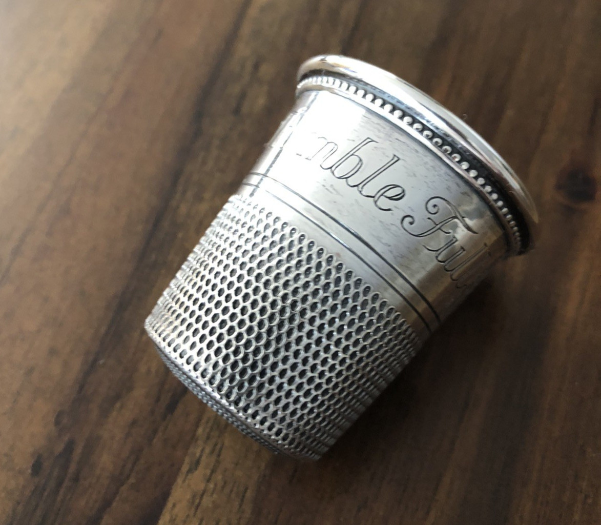 Thomae & Co. Sterling Silver "Only A Thimble Full" Shot Glass Jigger