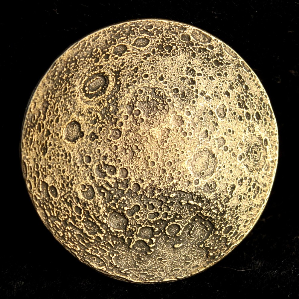 1" solid brass moon coin