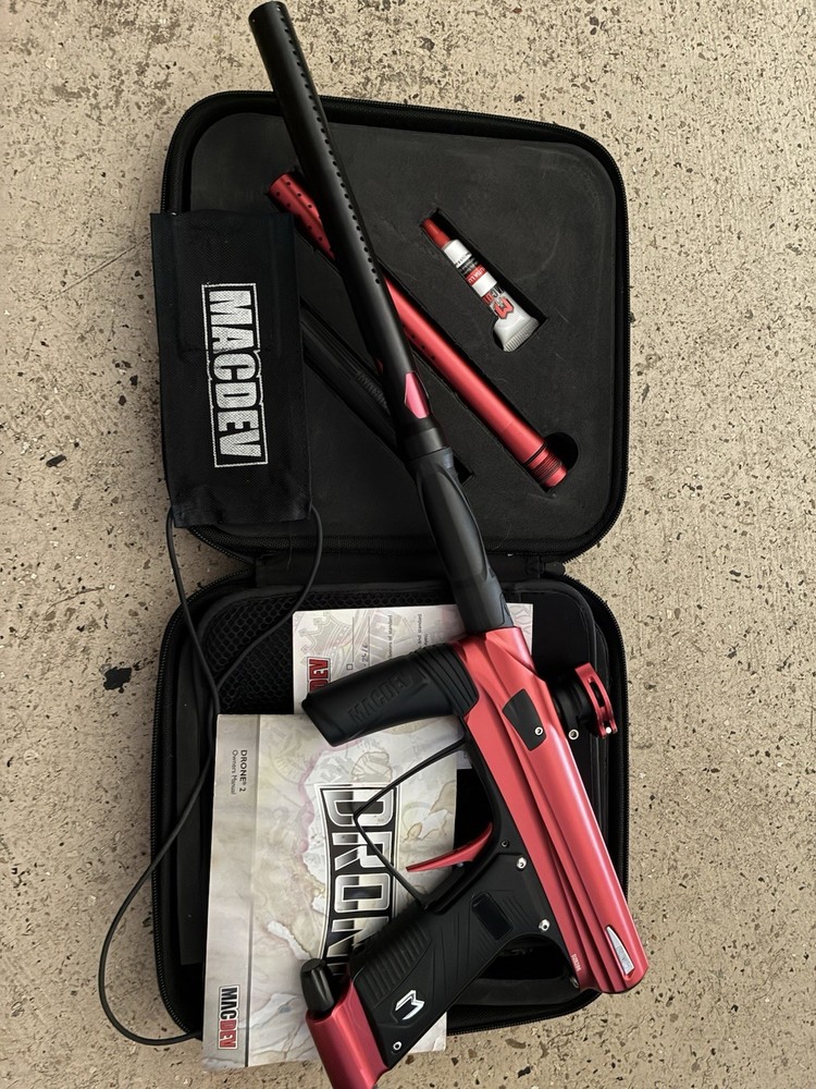 MacDev Drone 2 Electronic Paintball Marker Red & Black Finish, Advanced Design