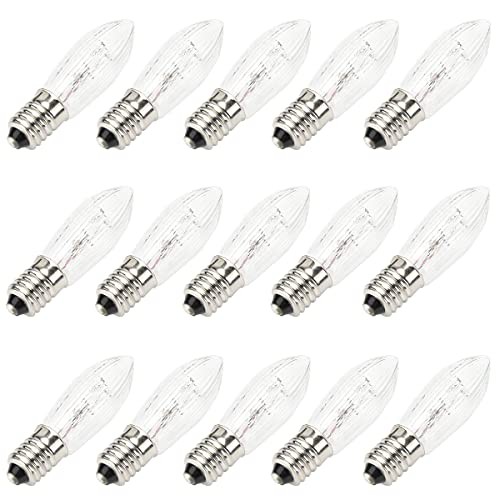 15 Pcs Replacement Bulbs AC E10 10V-55V 0.2W 2200K Warmwhite for String