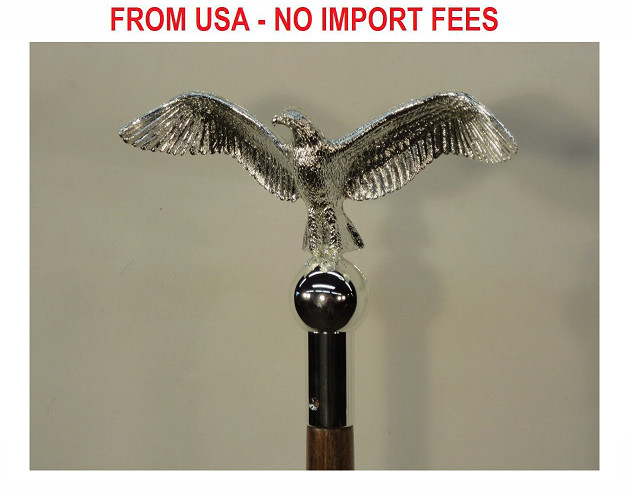 Eagle Classic 8 1/2" Flying Chrome Indoor Parade Flagpole Ornament ABS Plastic