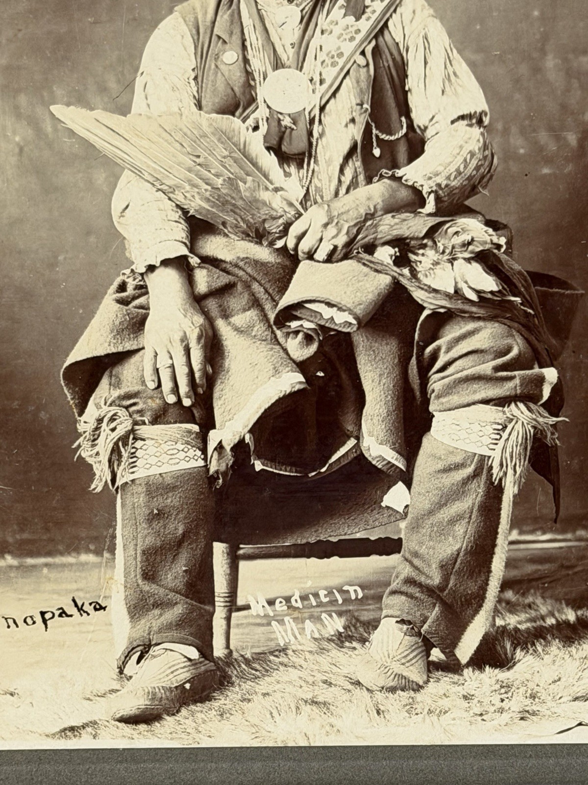 Vintage Native American Indian Portrait "Potawatomi Medicine Man Named Conapaka"