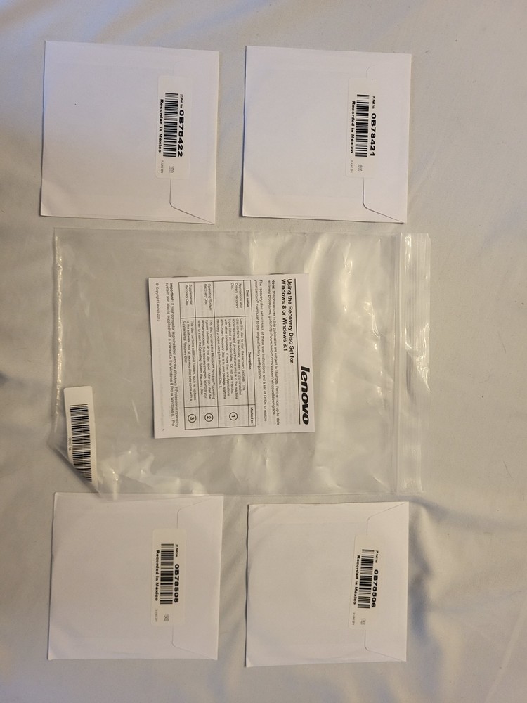 Lenovo Thinkcentre Windows 8 Pro Operating System Recovery Disc Media 4 DVDs