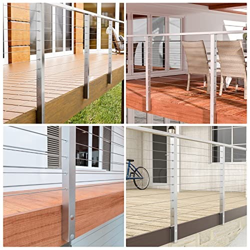 Side Mount Cable Railing Post 36 Inchx2"x2" Level Drilled Space Level post 36"