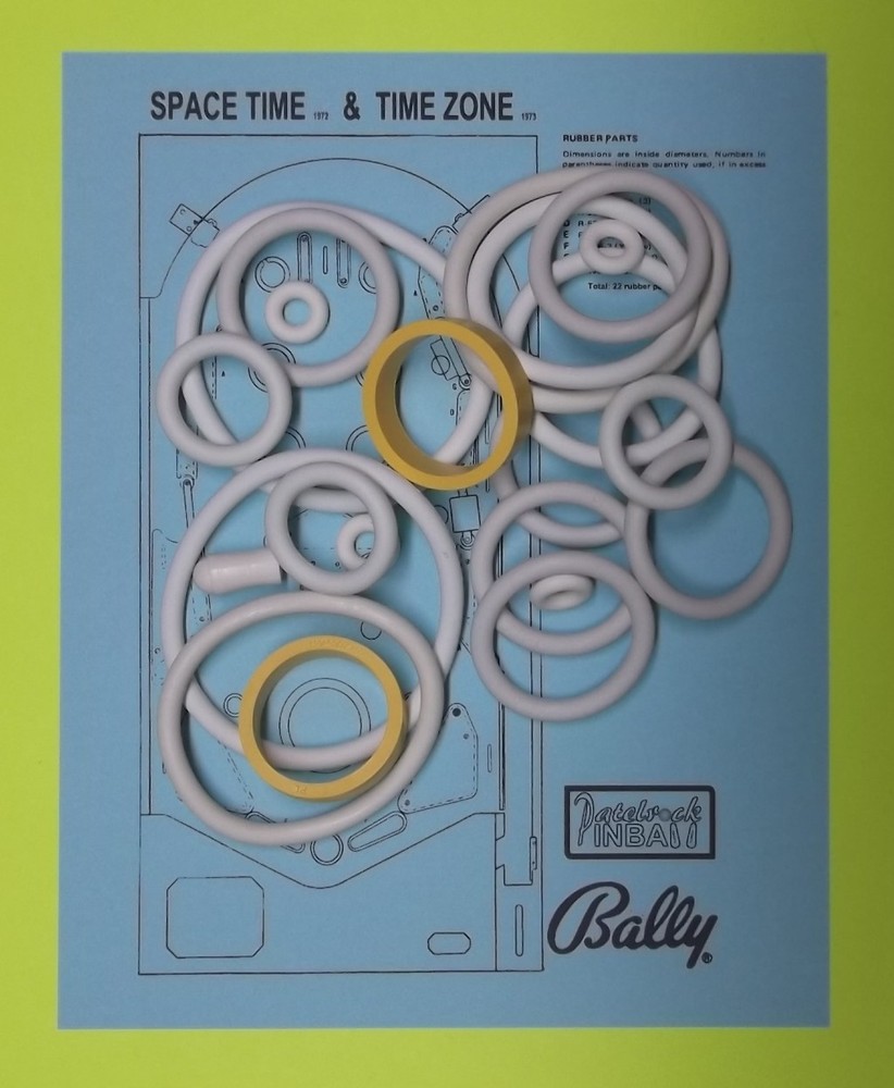 Bally Space Time or Time Zone Pinball Machine Rubber Ring Kit