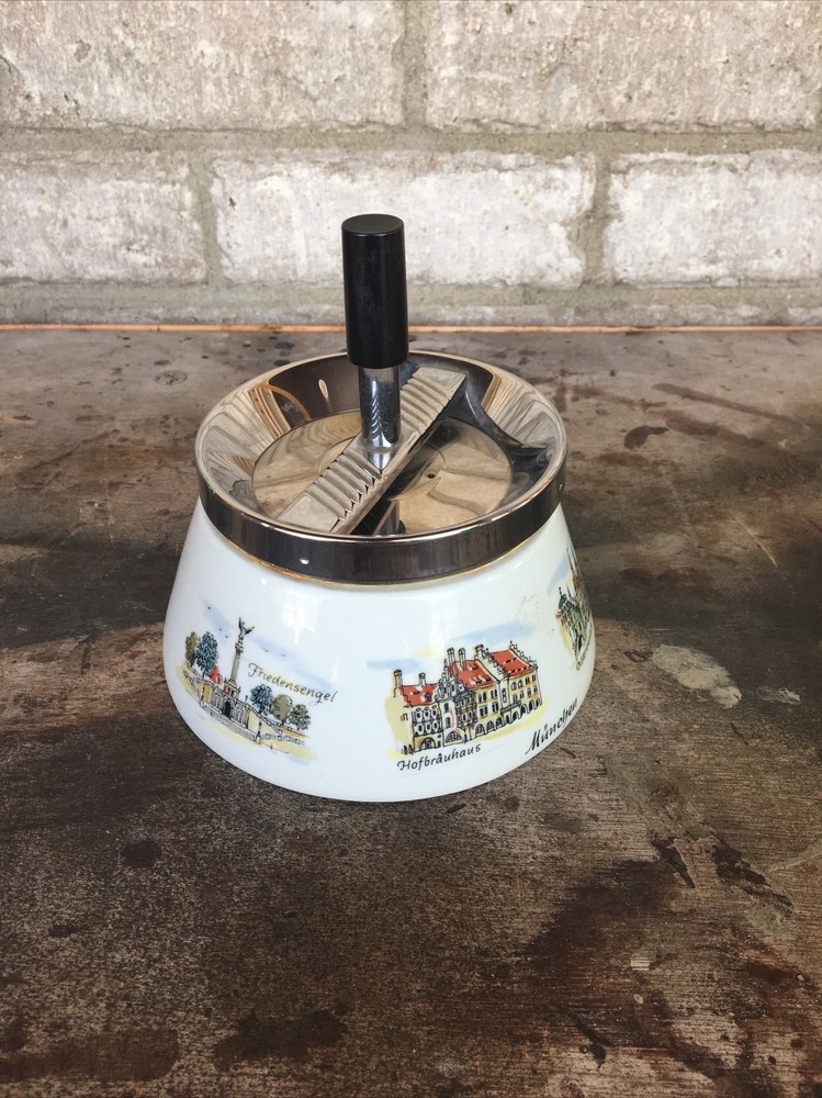 Vintage  Tea Pot-Container - München Map Painted