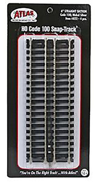 Atlas HO Scale Code 100 6" Straight 4-Pack Model Train Track