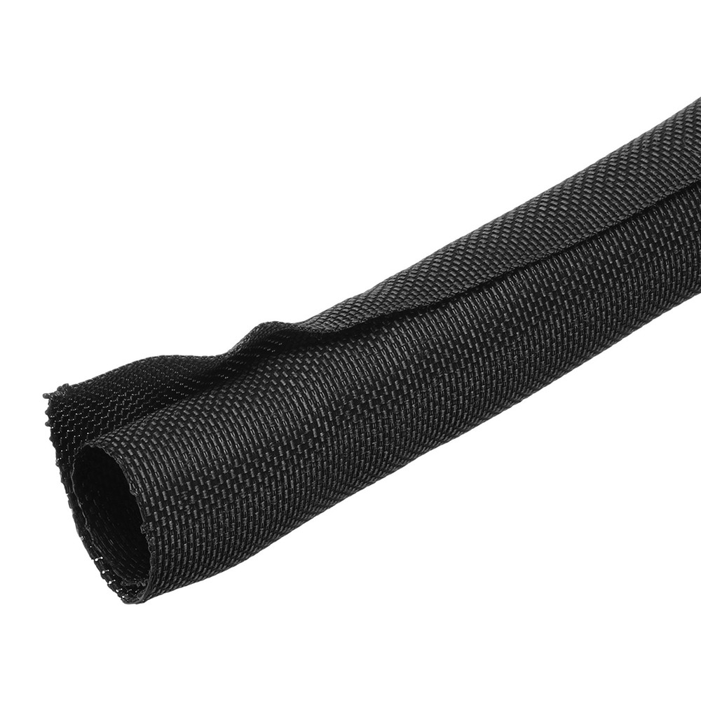 Wire Split Braided Cable Management Sleeve, Black (3/4" - 49 Feet)
