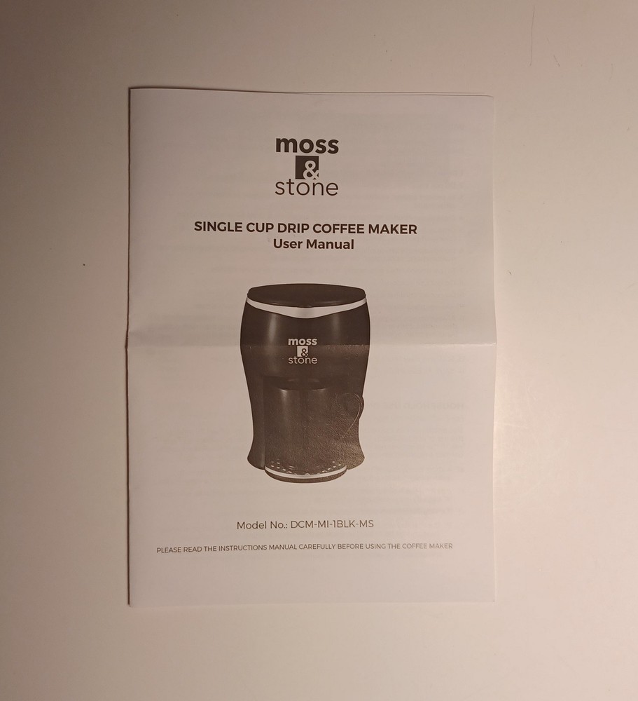 Moss & Stone Mini Drip Coffee Maker with 4 oz Mug - One Cup Design