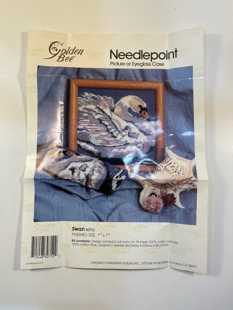 Golden Bee Needlepoint Kit #30712 "Swan" - Started