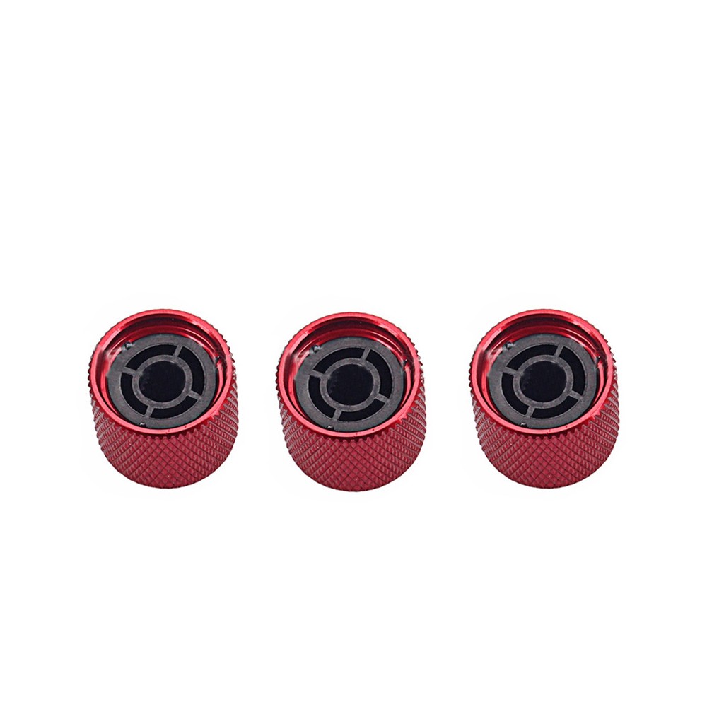 3pcs Red Electric Guitar Volume Tone Control Knobs Dome Metal Potentiometer Caps
