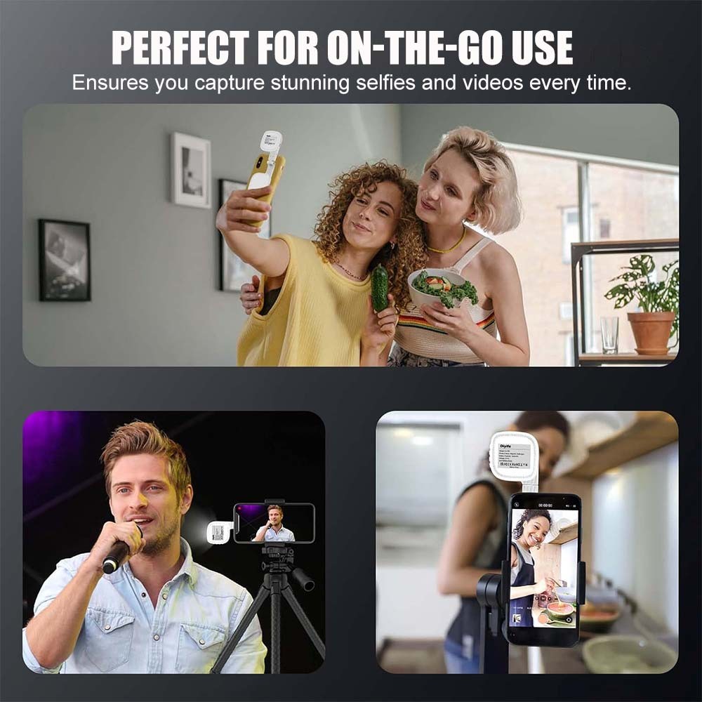 Magnetic Selfie Light + Mirror Rechargeable LED Fill Lights for iPhone Samsung