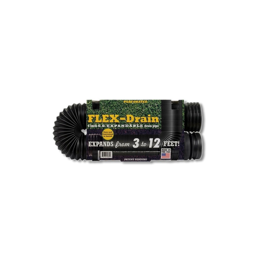 Flex-Drain 4 in X 12 ft Polypropylene Perforated Drain Pipe 51910
